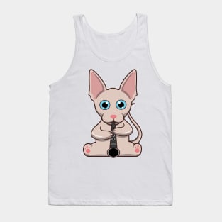 Sphynx Cat Playing The Clarinet Tank Top